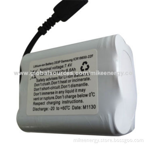 Lithium-ion Battery Pack with 6.600mAh Capacity and 7.4V Nominal Voltage